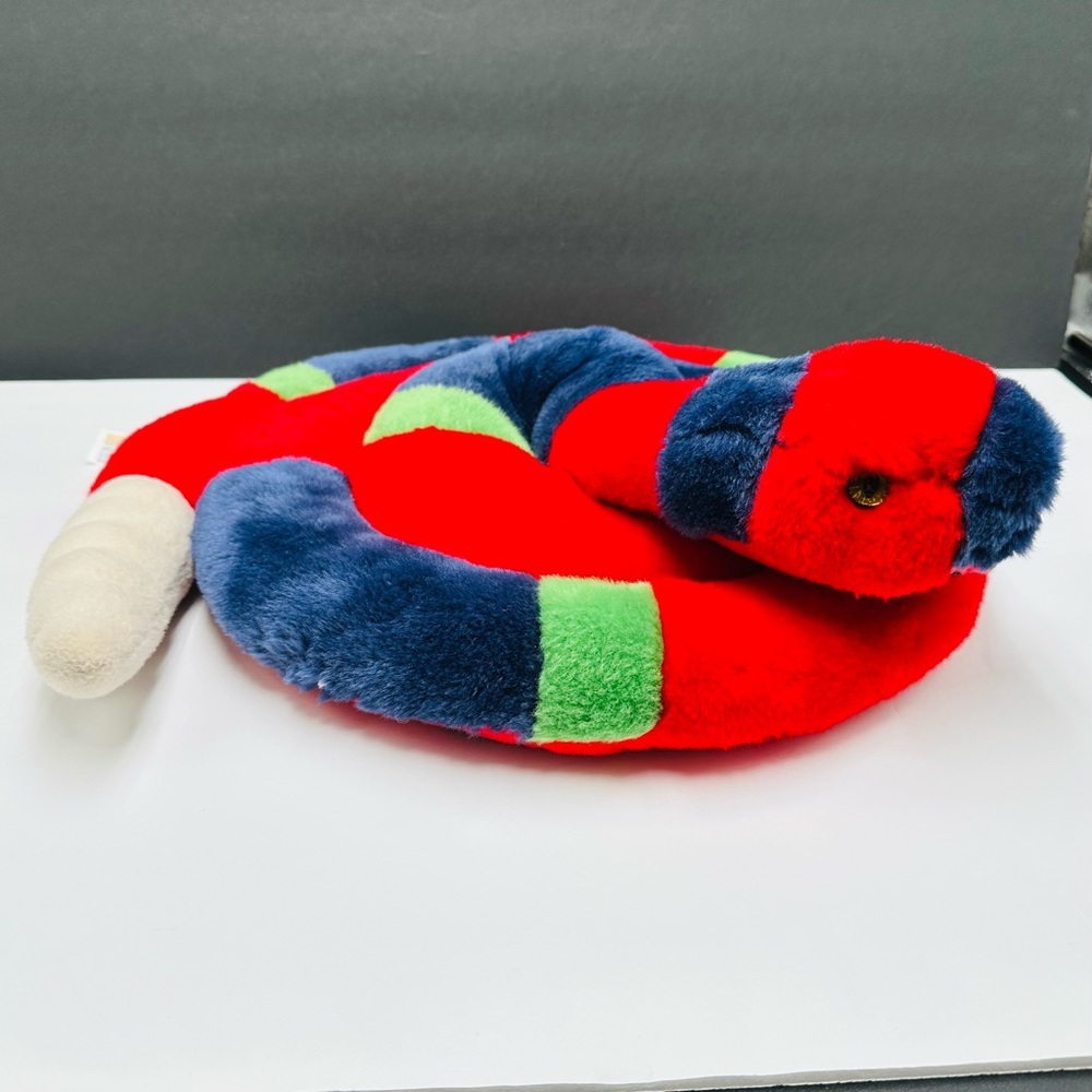 Toys R Us Animal Alley Coiled Rattle Snake 13” Blue Red Y2K Stuffed Animal - Picture 3 of 10